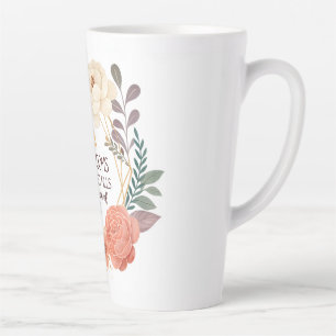 Tasse Latte L'amour fleurit silencieusement – Citation florale