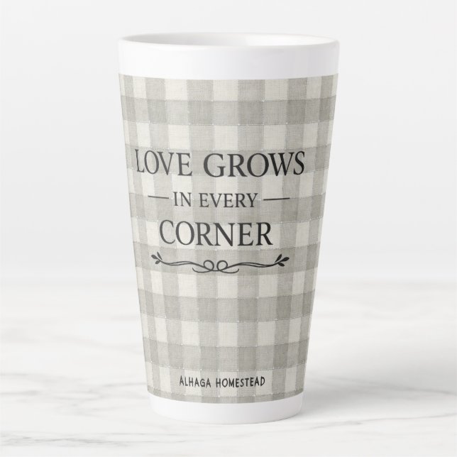 TASSE LATTE ⭐ L'AMOUR GRANDIT À CHAQUE COIN -  (Devant)