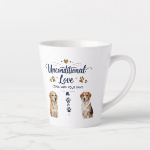 Tasse Latte L'amour inconditionnel vient avec quatre pattes - 