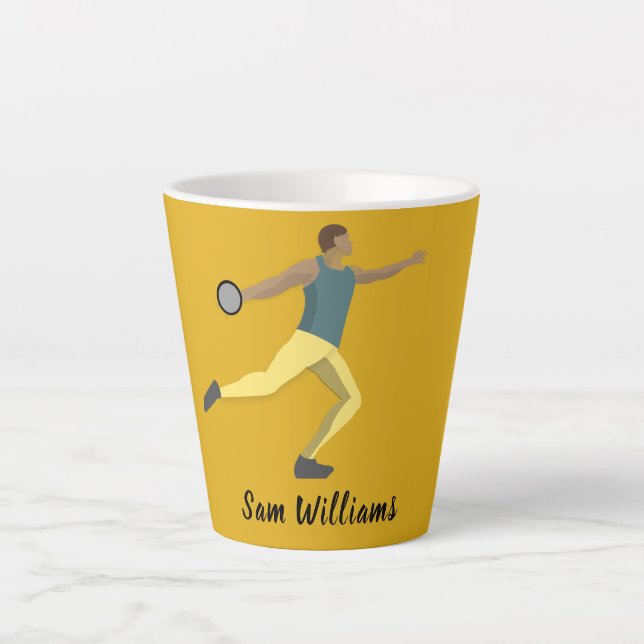 Tasse Latte Lancement de Discus (Devant)