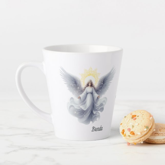 Tasse Latte L'ange qui s'épanouit avec l'amour de Dieu (En situation)