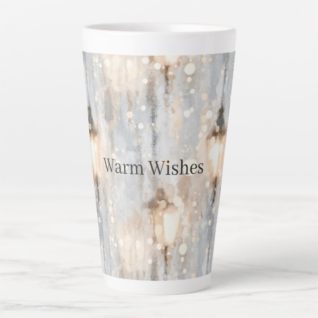 Tasse Latte Lanterne Lumières Gris Bleu (Devant)