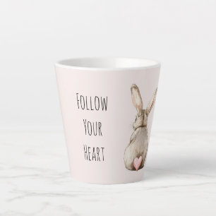 Tasse Latte Lapin cœur de Bunny Blush