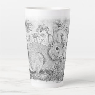 Tasse Latte Lapin en fleurs