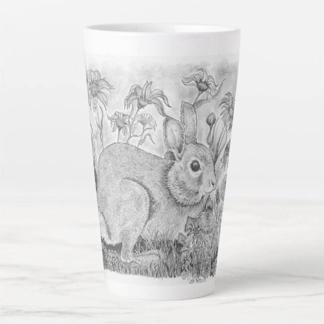Tasse Latte Lapin en fleurs (Devant)
