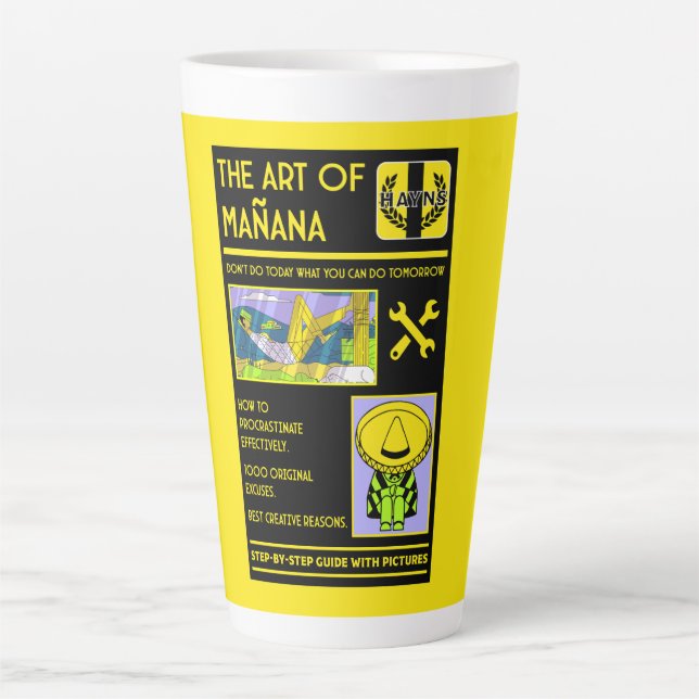 Tasse Latte L'Art De La Procrastination - Mañana (Devant)