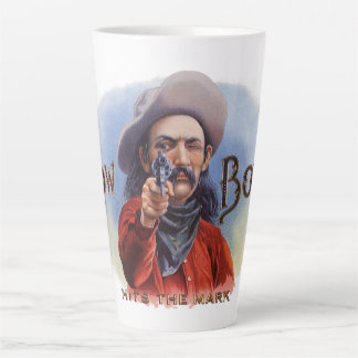 Tasse Latte L'art des étiquettes de cigare vintage, Cowboy att