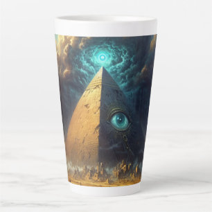 Tasse Latte L'art pyramidal bleu mystique