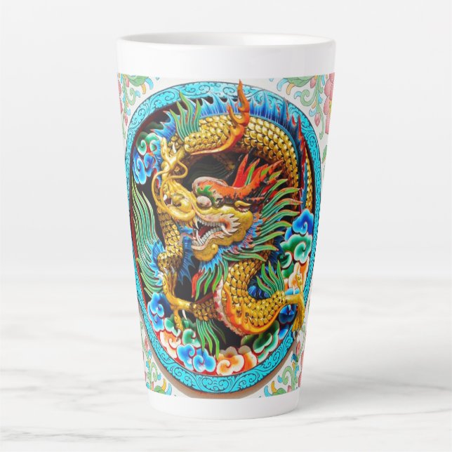 Tasse Latte l'art traditionnel japonais du bois de dragon orie (Devant)