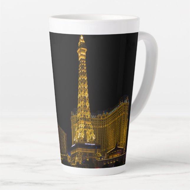 Tasse Latte Las Vegas la nuit Skyline (Angle droit)