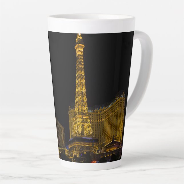 Tasse Latte Las Vegas la nuit Skyline (Angle droit)