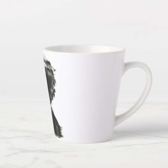 Tasse Latte Latte céramique Silhouette Design Expressive (Droite)