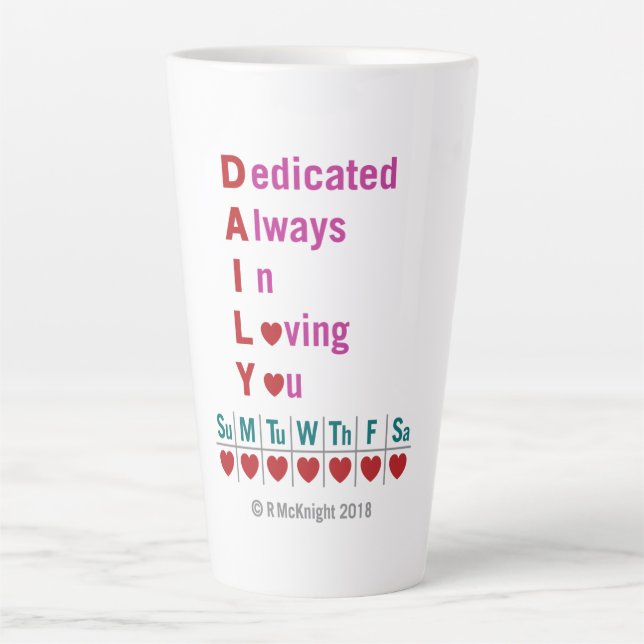 Tasse Latte Latte d'acronyme quotidien (Devant)