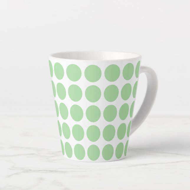 Tasse Latte Latte Mug-Green Pois (Angle droit)