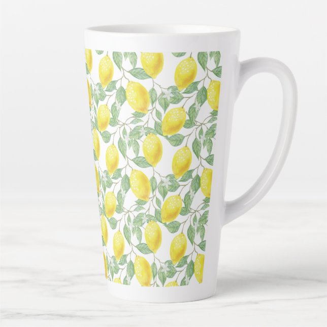 Tasse Latte Latte Mug-Lemons Imprimer (Droite)