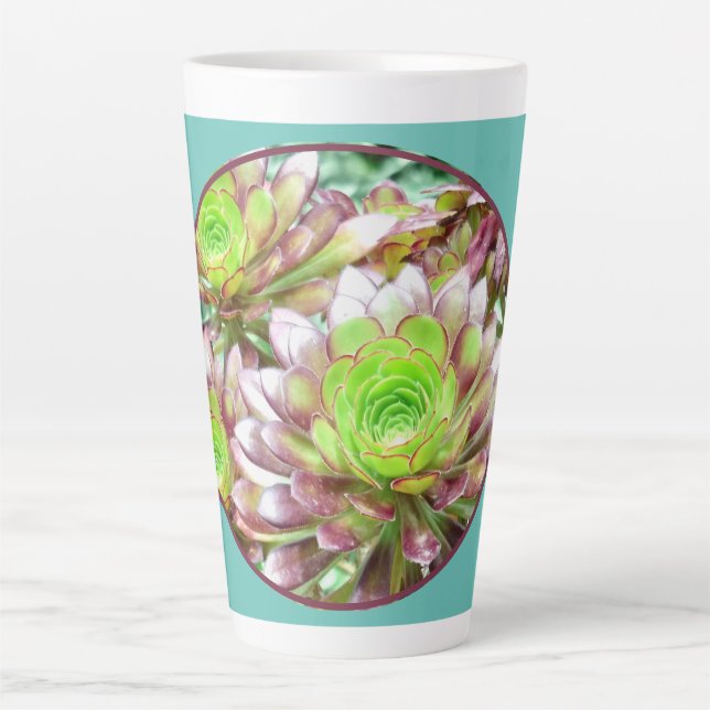 Tasse Latte Latte Mug, PLANTES SUCCULENTS (Devant)