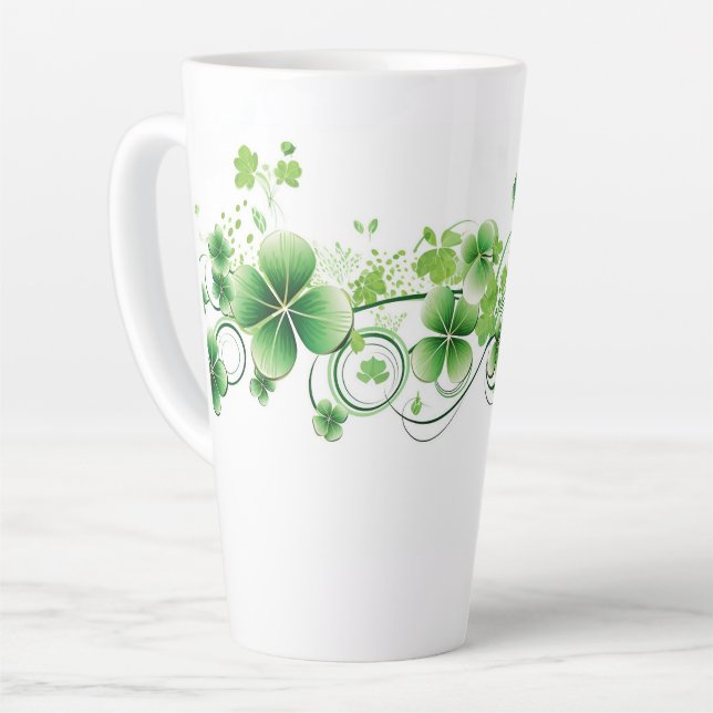 Tasse Latte Latte Mug-St. Patricks Clovers (Angle gauche)