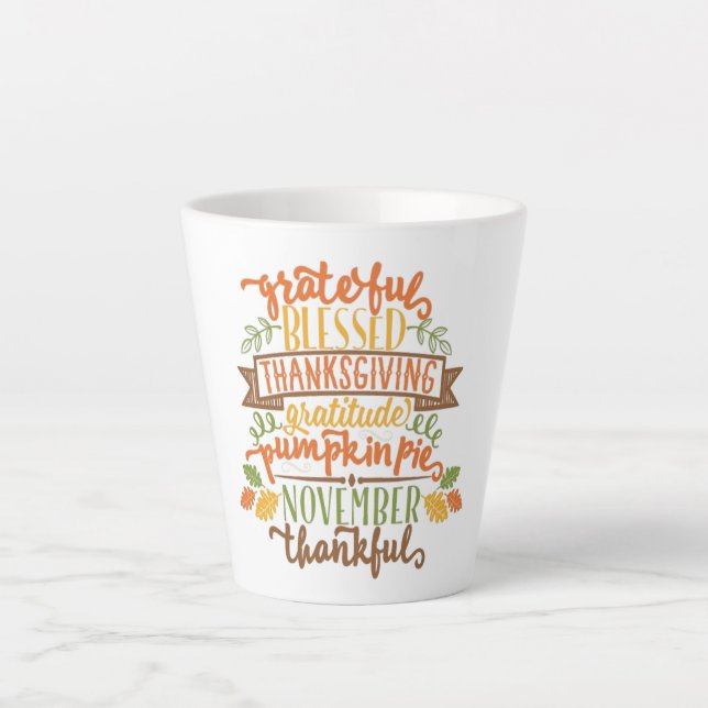 Tasse Latte Latte Mug-Thanksgiving (Devant)