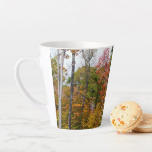 Tasse Latte L'automne dans la forêt Photographie d'automne col