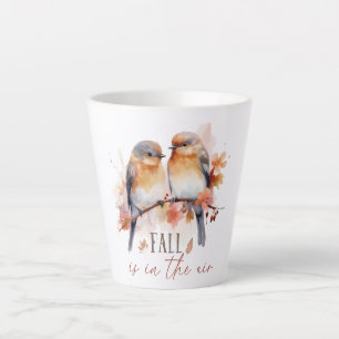 Tasse Latte L'Automne Est Dans L'Air - Beaux Oiseaux Et Feuill