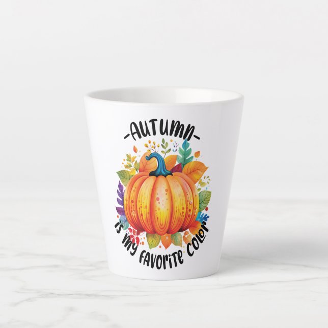 Tasse Latte L'automne est ma couleur préférée (Devant)