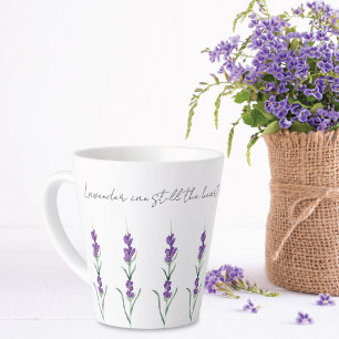 Tasse Latte Lavender Herbal Flowers Serenity