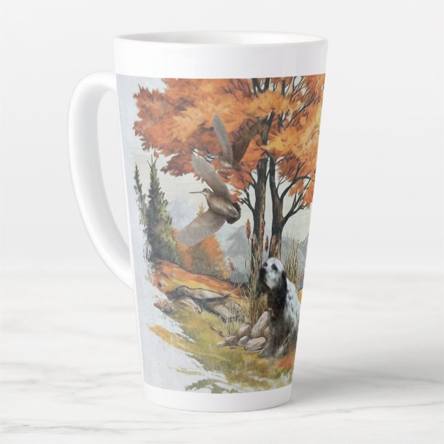 Tasse Latte "Laverack" La chasse du Setter anglais (Angle gauche)