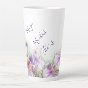 Tasse Latte LavishlySur Muchas Flores Mayo Purple Irises Swain