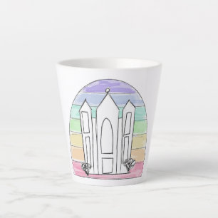 Tasse Latte LDS Salt Lake City Temple arc-en-ciel couchant mor