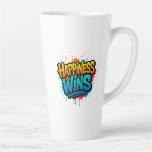 Tasse Latte Le bonheur gagne le design Graffiti