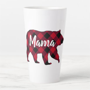 Tasse Latte Le Buffle rouge de l'ours de maman rustique a plan