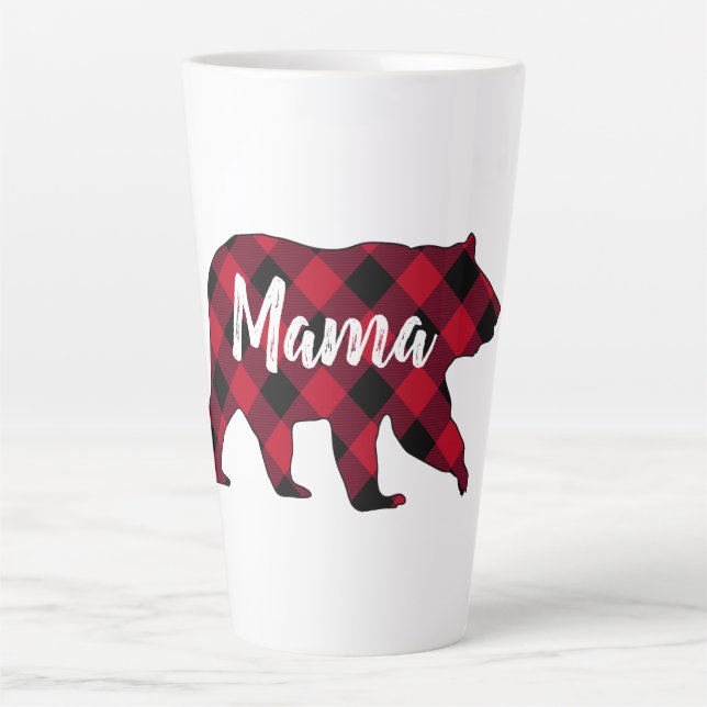 Tasse Latte Le Buffle rouge de l'ours de maman rustique a plan (Devant)