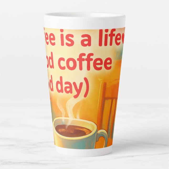 Tasse Latte Le café est une vie  (Devant)