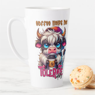 Tasse Latte Le café m'aide à tolérer les idiots