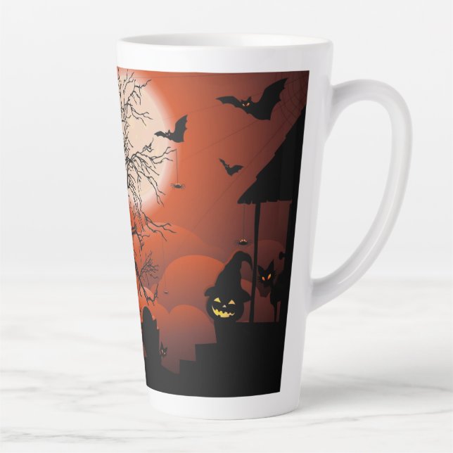 Tasse Latte Le cauchemar de la lune sanglante d'Halloween (Droite)