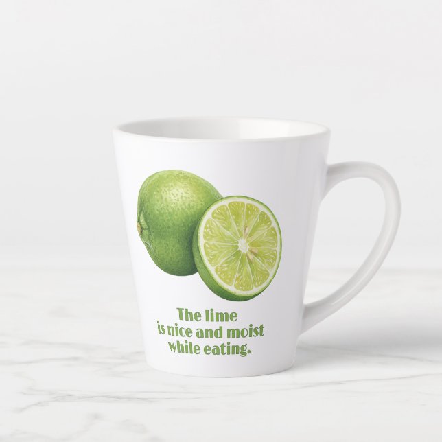 Tasse Latte Le citron vert, juteux, fruit vert frais (Droite)