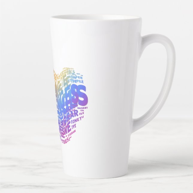 Tasse Latte Le Courage Conquiert Les Défis. (Droite)