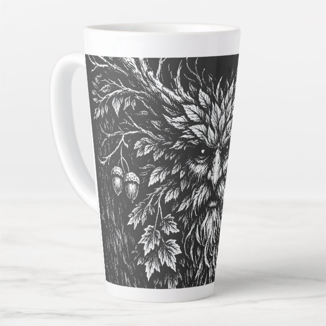 Tasse Latte Le Green Man par BurnsInHell (Angle gauche)