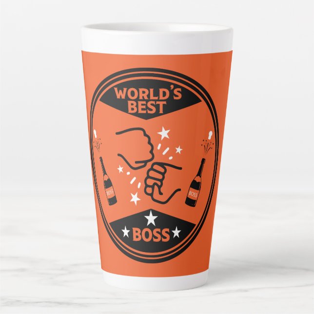 Tasse Latte Le meilleur patron du monde (Devant)