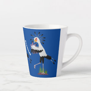 Tasse Latte Le mignon secrétaire oiseau écrire des notes dessi