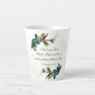 Tasse Latte Le plus grand est Love Bible hiver Noël À feuillag