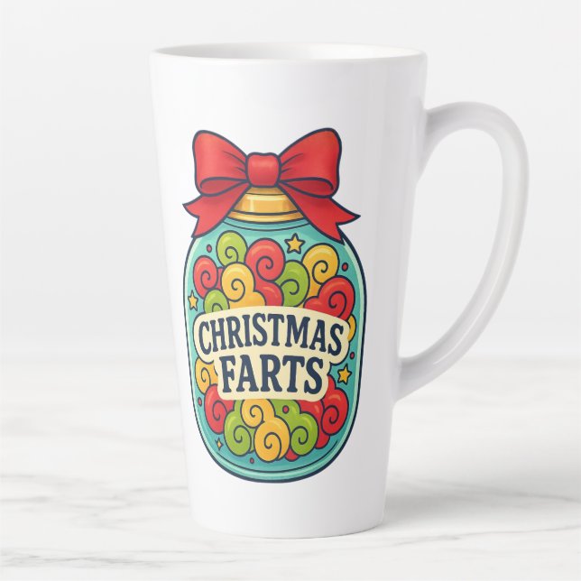 Tasse Latte Le pot de pets de Santa Drôle Fête Flatulence fest (Droite)