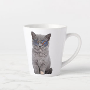 Tasse Latte Le regard galactique Le Kitty Stellar dans les lun