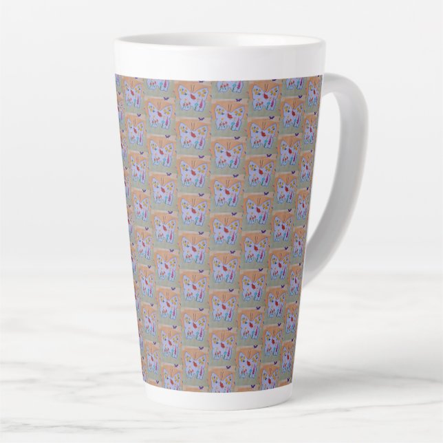 Tasse Latte Le rêve papillon (Angle droit)