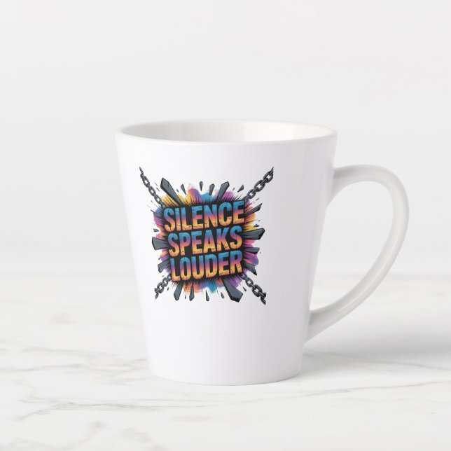 Tasse Latte Le silence parle plus fort (Droite)