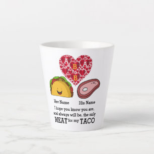 Tasse Latte Le taco Couple moderne et les amateurs de viande m