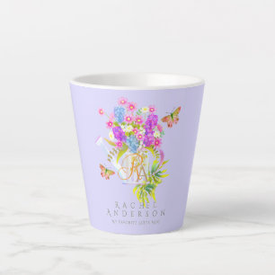 Tasse Latte L'Eau Florale De Pays Peut Monogramme Violet