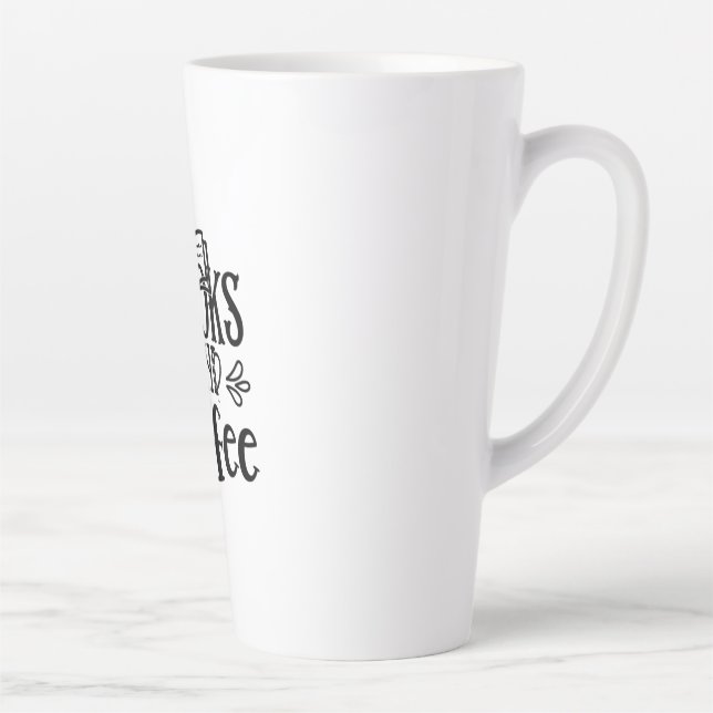 Tasse Latte Lecture De Livres D'Art Et Café (Droite)