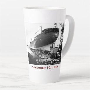 Tasse Latte L'Edmund Fitzgerald avec noms d'équipage