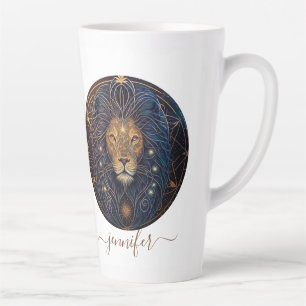 Tasse Latte Leo zodiac or et noir